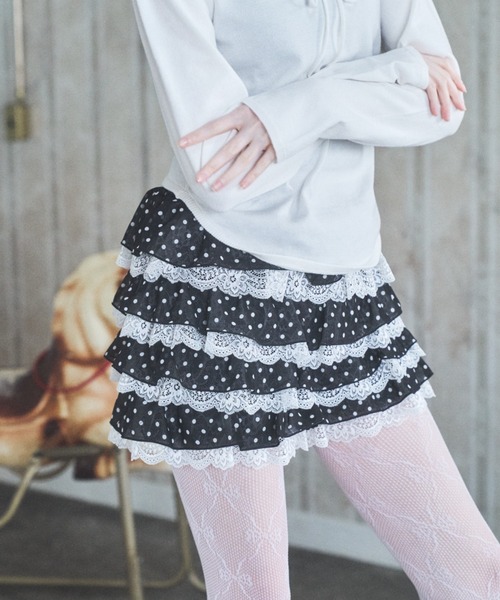 Lovilyn パンツ スウィートドットフリルショートパンツ レディース