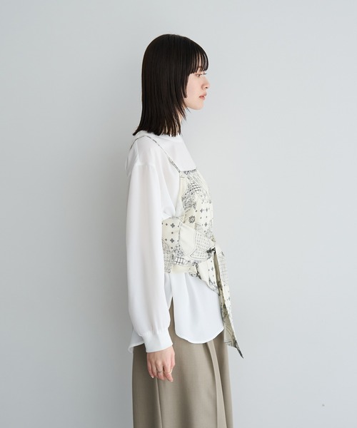 YECCA VECCA（イェッカヴェッカ） キャミソール スカーフ柄オーバー