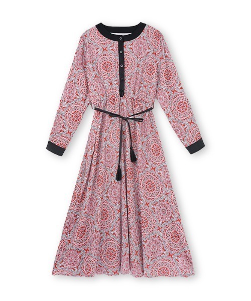 「COCOMOMO」 長袖ワンピース M ブルー レディース_画像4