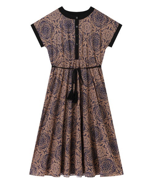 「COCOMOMO」 長袖ワンピース M ブルー レディース_画像7