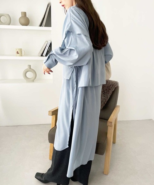 「GeeRA」 長袖ワンピース X-LARGE ブラック レディース_画像4