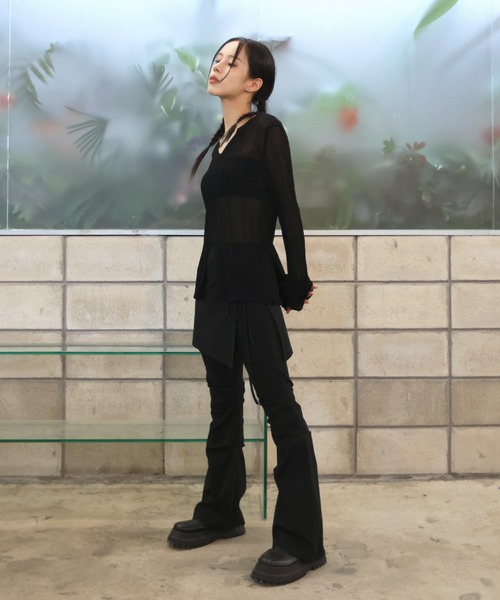 「FOLLOWIN」 スラックス FREE ネイビー レディース_画像3