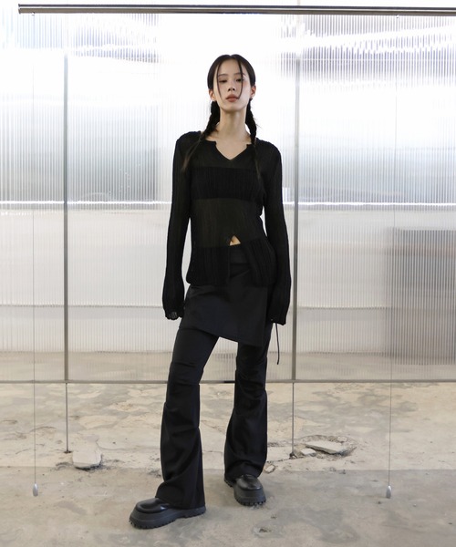 「FOLLOWIN」 スラックス FREE ネイビー レディース_画像5