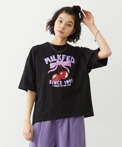 MILKFED.（ミルクフェド） tシャツ CHERRY RIBBON WIDE S/S TEE