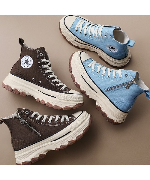 「CONVERSE」 ハイカットスニーカー 5.5 ブラウン メンズの画像