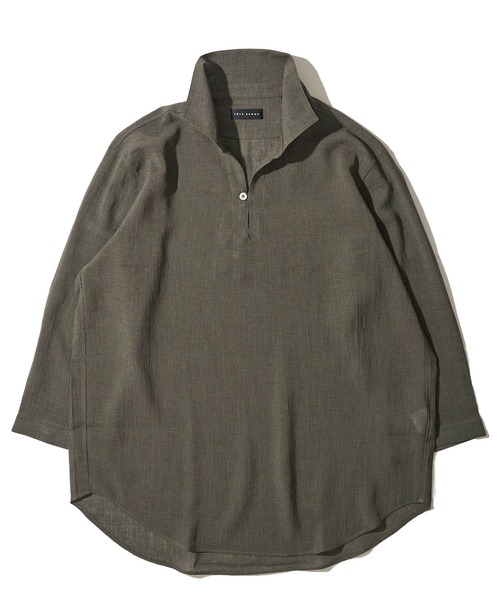 TETE HOMME（テット オム） 七分袖 シャツ 展開店舗限定 リネンライク