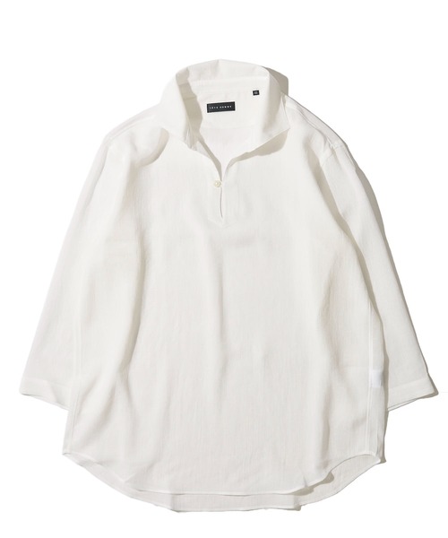 TETE HOMME（テット オム） 七分袖 シャツ 展開店舗限定 リネンライク