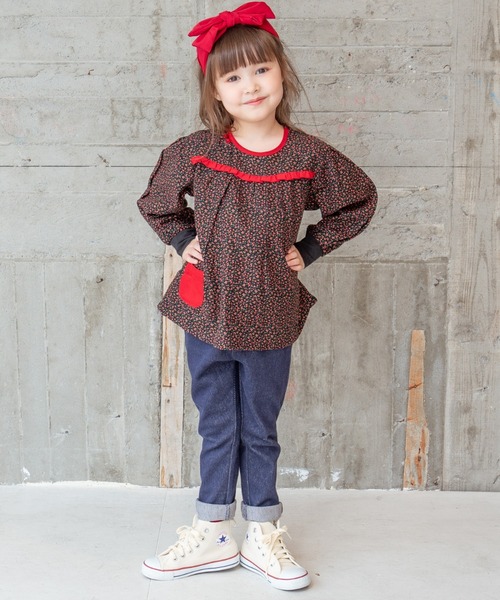 「RAGMART」 「KIDS」7分袖ブラウス 130cm ブラウン キッズ_画像4