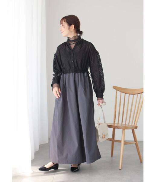 「Te chichi TERRASSE」 ドッキングワンピース F ブラック レディース_画像3