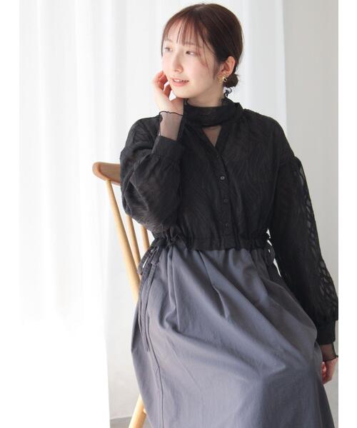 「Te chichi TERRASSE」 ドッキングワンピース F ブラック レディース_画像7