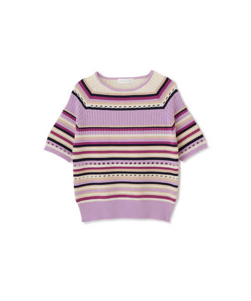 「JILL STUART」 半袖ニット FREE パープル レディース_画像6