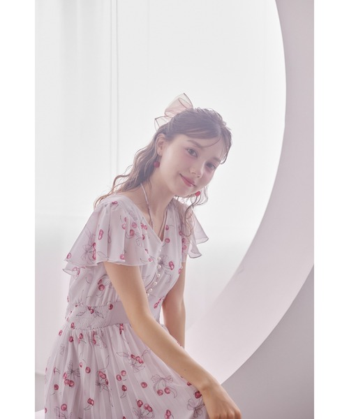 tocco closet（トッコ クローゼット） ワンピース パール付きチェリー