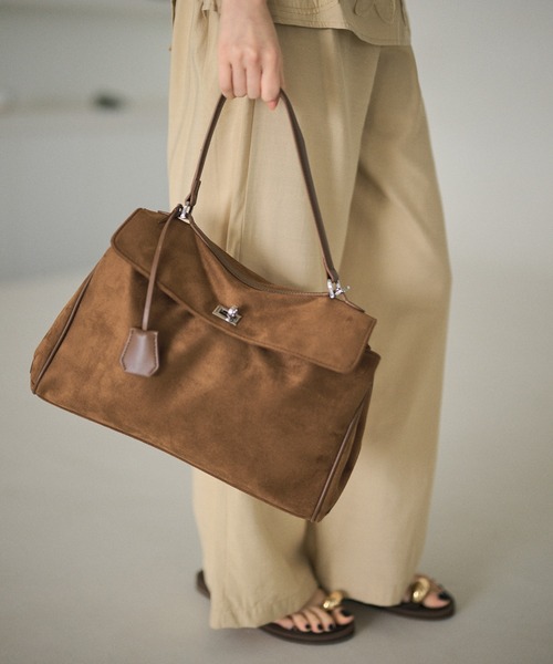 ハンドバッグ 2way suede touch twist buckle bag /2wayスウェード調 