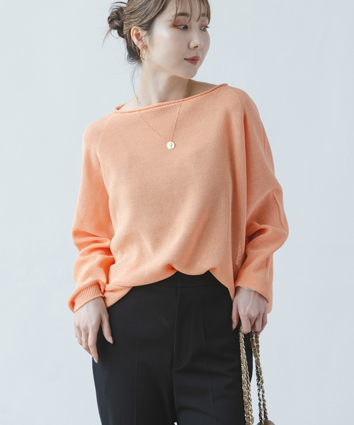 NOBLE ペーパーヤーンプルオーバー グレー ゆったり 透け感 美品 NOBLE（ノーブル） ニット セーター 「追加・新色」「洗える」ペーパー