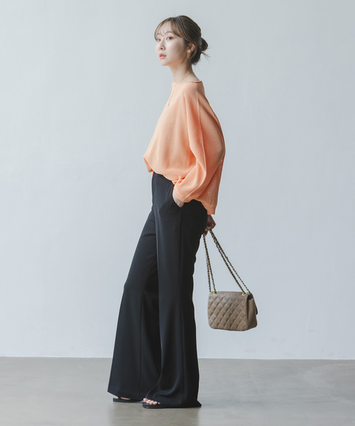 NOBLE ペーパーヤーンプルオーバー グレー ゆったり 透け感 美品 NOBLE（ノーブル） ニット セーター 「追加・新色」「洗える」ペーパー