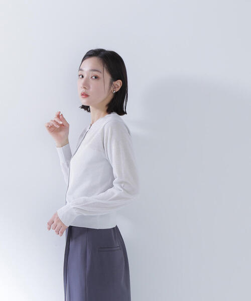 「NATURAL BEAUTY BASIC」 カーディガン FREE チャコールグレー レディース_画像8