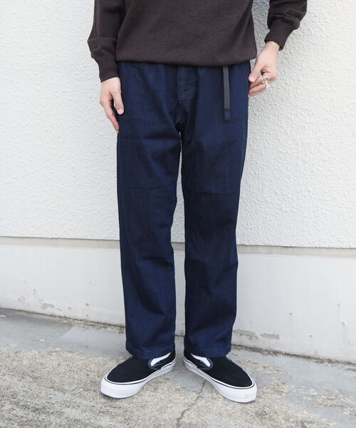 ワイドパンツ ジーンズ 「SHIPS any別注」Gramicci:  ルーズ テーパード ストレッチ デニム パンツ メンズ | Gramicci | 21