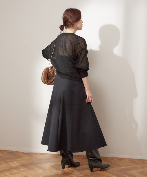 「journal standard L'essage」 フレアスカート 36 ネイビー レディース_画像5