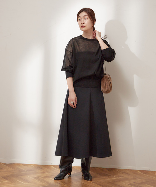 「journal standard L'essage」 フレアスカート 36 ネイビー レディース_画像6