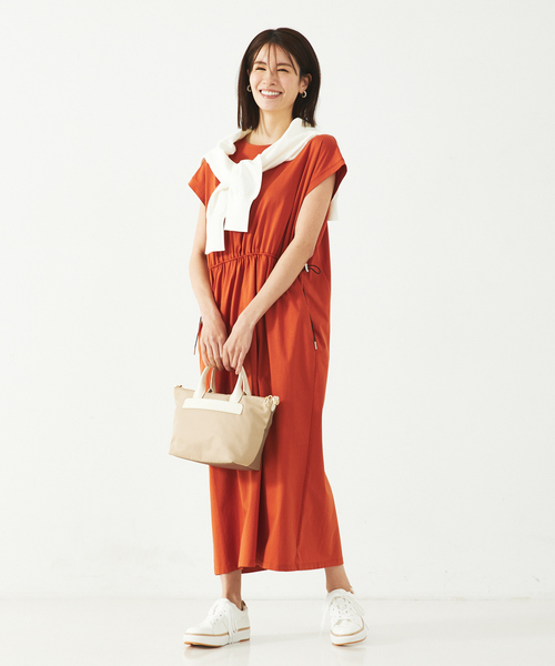 「abahouse mavie」 半袖ワンピース フリー ダークグリーン レディース_画像2