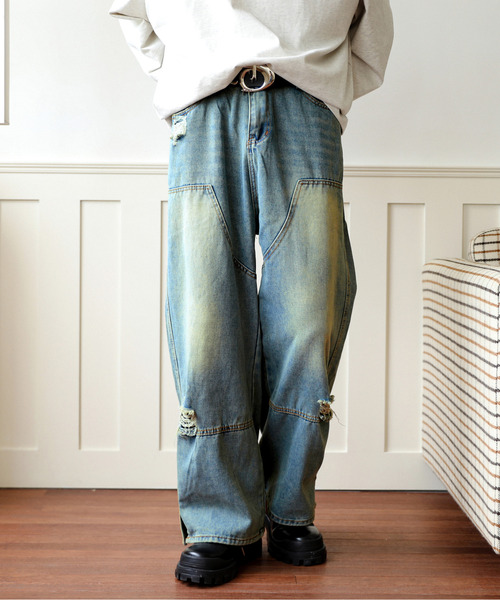 「neos」 ブーツカットデニムパンツ X-LARGE ブルー メンズ_画像6
