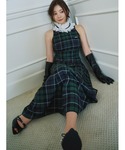 ワンピース レースカラーアメスリチェックワンピースの詳細画像1