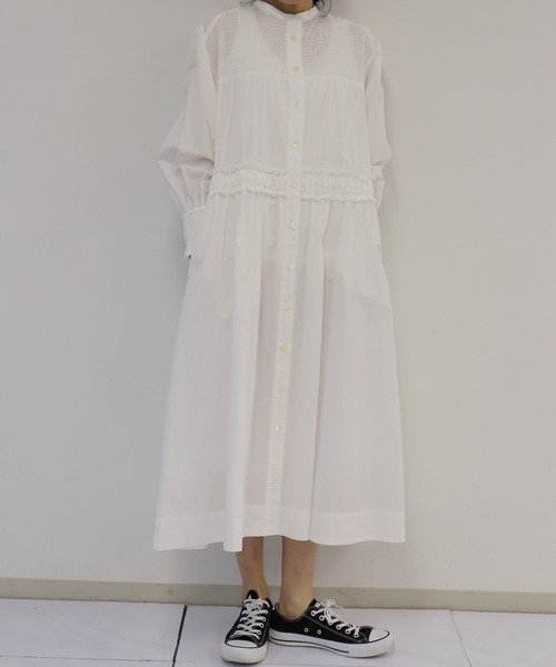 「haupia」 長袖ワンピース MEDIUM オフホワイト レディース_画像8
