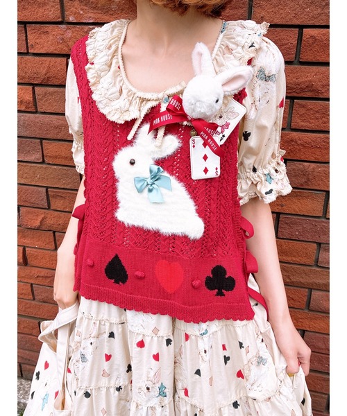 PINK HOUSE（ピンクハウス） ワンピース 半袖 Rabbit Marchプリント