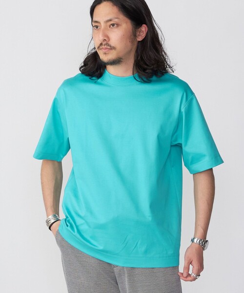 new basic　ハイゲージニットTシャツ セール】ハイゲージ ドルマン クルーネック ニットTシャツ‐抗菌