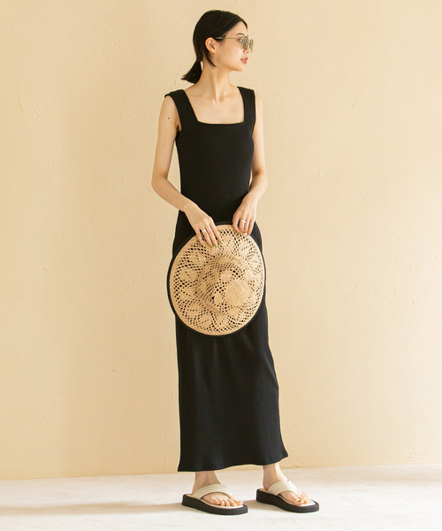 u by spick&span■スクエアネックリブワンピース U by SPICK&SPAN ワンピース スクエアネックリブワンピース