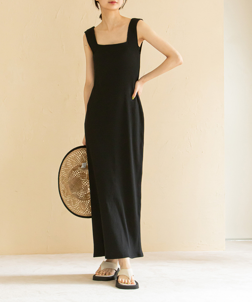 u by spick&span■スクエアネックリブワンピース U by SPICK&SPAN ワンピース スクエアネックリブワンピース