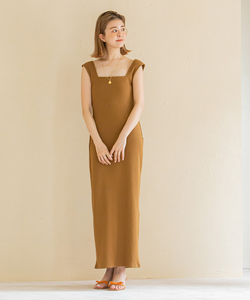 u by spick&span■スクエアネックリブワンピース U by SPICK&SPAN ワンピース スクエアネックリブワンピース