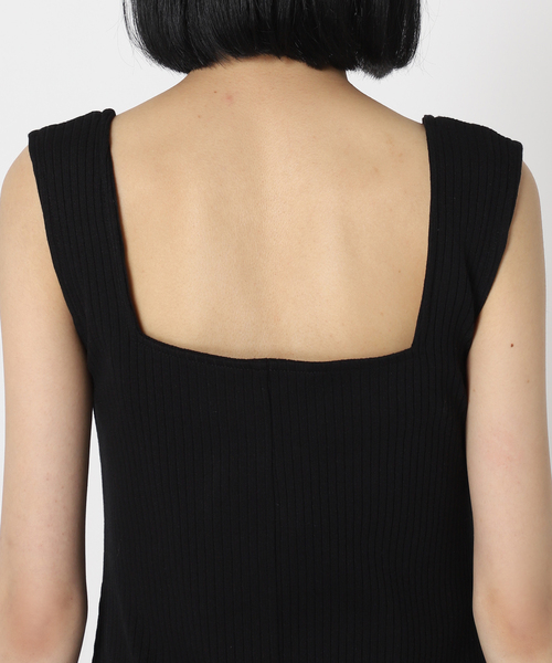 U by SPICK&SPAN ワンピース スクエアネックリブワンピース