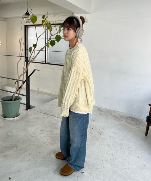 ニット ダメージシアーニット レディース : ZOZOTOWN Yahoo!店