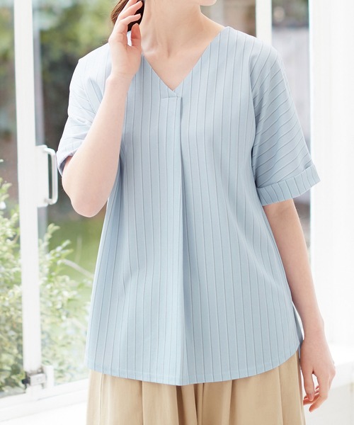 Viola e tシャツ すっきりVネックTシャツブラウス レディース