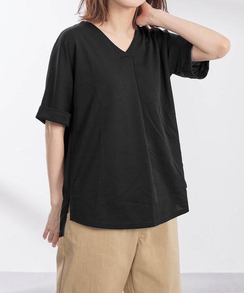 2025春の新作 Viola e レディース すっきりVネックTシャツブラウス tシャツ トップス