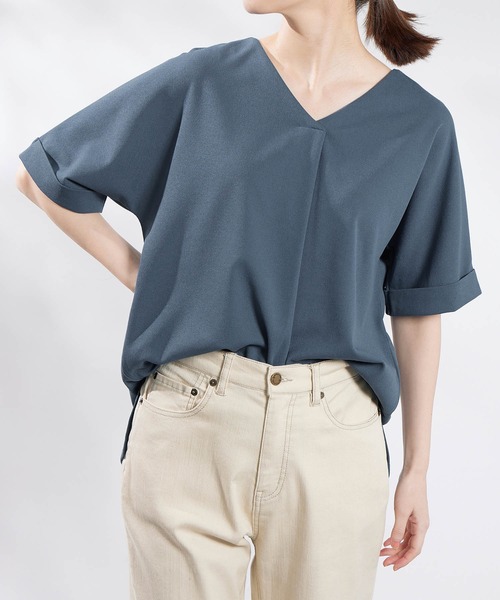 Viola e tシャツ すっきりVネックTシャツブラウス レディース