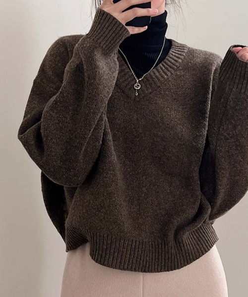 boohoo＊オーバーサイズ テディ グラフィック ニット セーター THE CASUAL｜ワンポイントグラデーションオーバーサイズニット