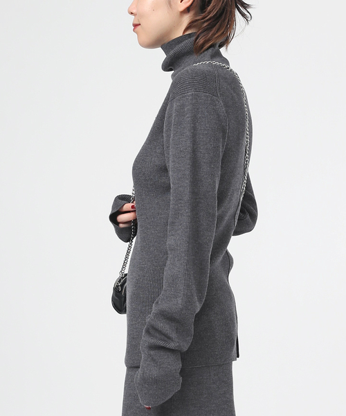 AP STUDIO ウールリブタートルネックプルオーバー グレー AP STUDIO ニット ウールリブタートルネックプルオーバー : ZOZOTOWN