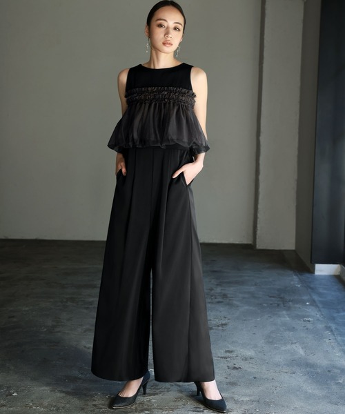 GIRL DRESS FOR NOW パンツドレス チュールフリルブラウス