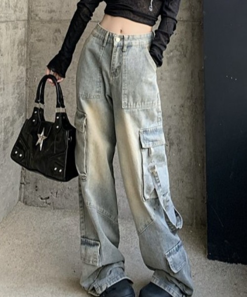 Sibra（シブラ） ジーンズ デニム デニムパンツ オーバーダイワイド