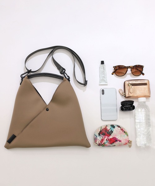 COOCO ハンドバッグ ダイバースーツ風素材2WAY