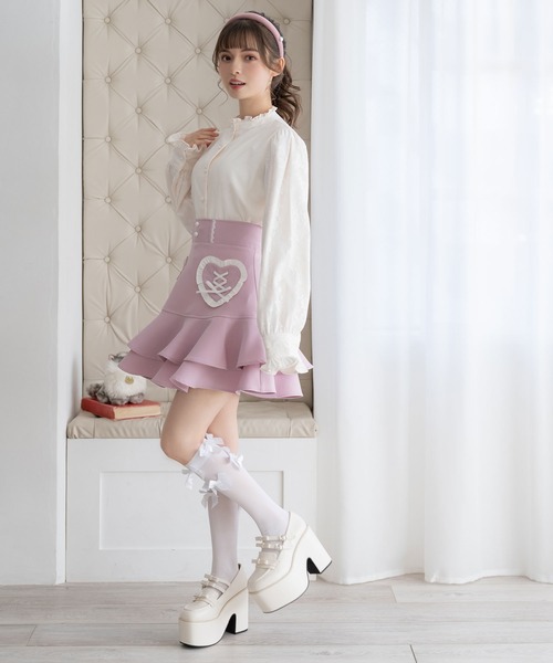 アンドラブクローゼット　ハートティアードスカート DearMyLoveRose スカート レースアップハートポケットティアード