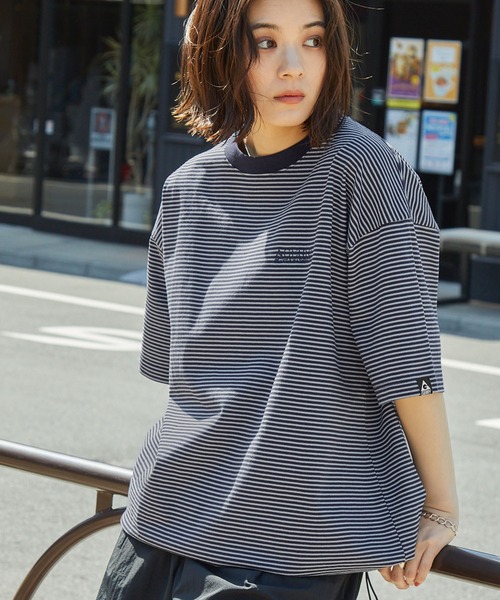 GERRY（ジェリー） tシャツ 別注 ロゴ刺繍 ピンボーダー ドローコード