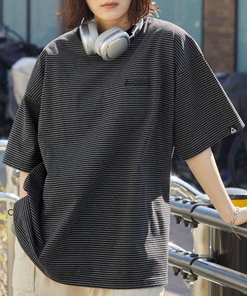 GERRY（ジェリー） tシャツ 別注 ロゴ刺繍 ピンボーダー ドローコード