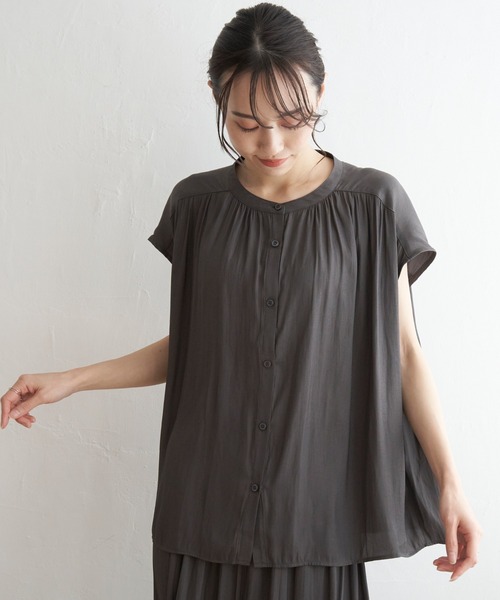 ブラウス シャツ 「セットアップ対応」シャンブレーカッセン ブラウス レディース COMME CA｜[ Sサイズ ] 【セットアップ対応】シャンブレーカッ