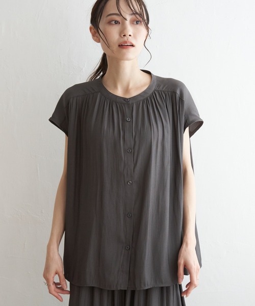 plage ブラウス シャツ linen mesh cape レディース : ZOZOTOWN