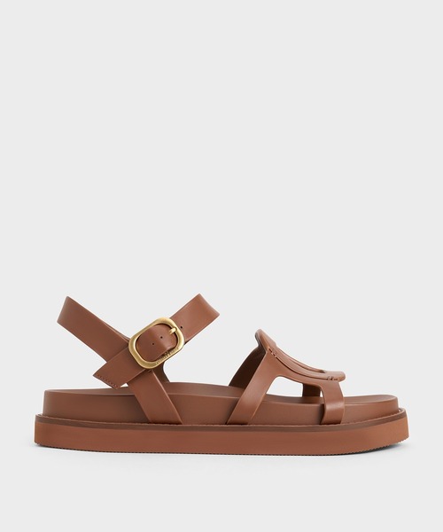 CHARLES ＆ KEITH サンダル カットアウト バックルサンダル
