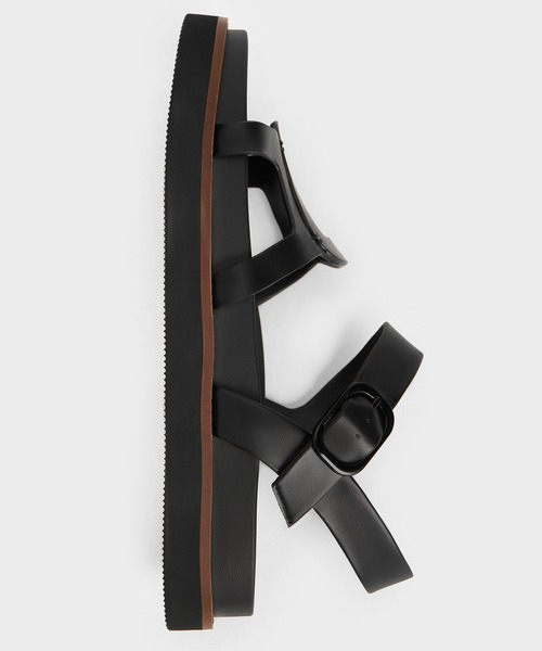 CHARLES ＆ KEITH サンダル カットアウト バックルサンダル