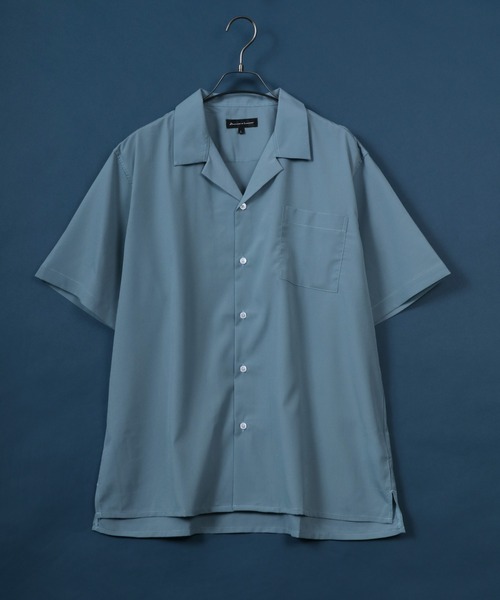 selleglant｜セレグランテ】CORD LACE OPEN COLLAR SHEER SHIRT